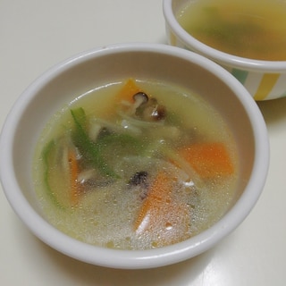野菜ときのこの中華スープ